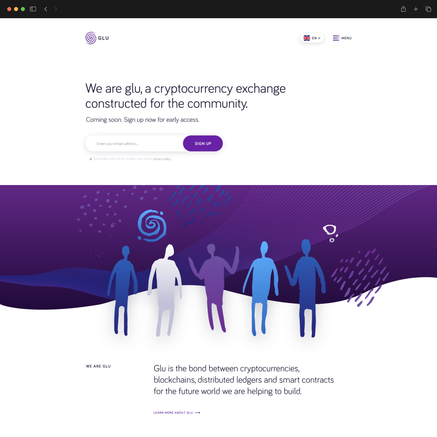 Glu website homepage screenshot