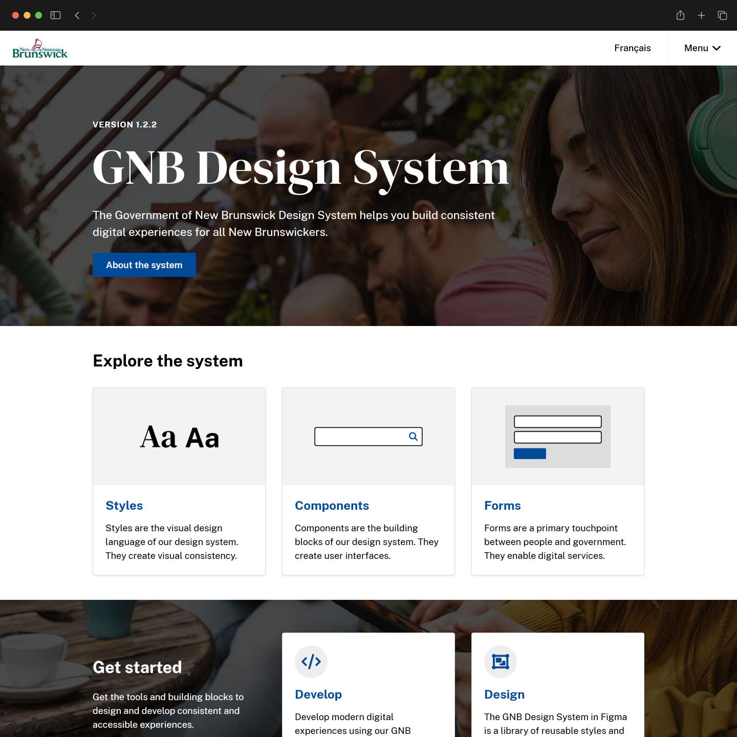 GNB Design System website homepage screenshot