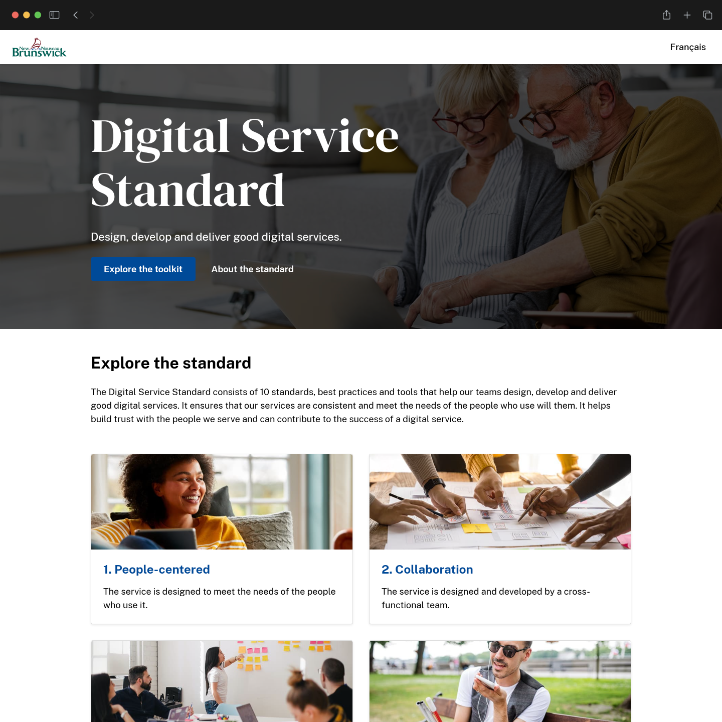 GNB Digital Service Standard website homepage screenshot