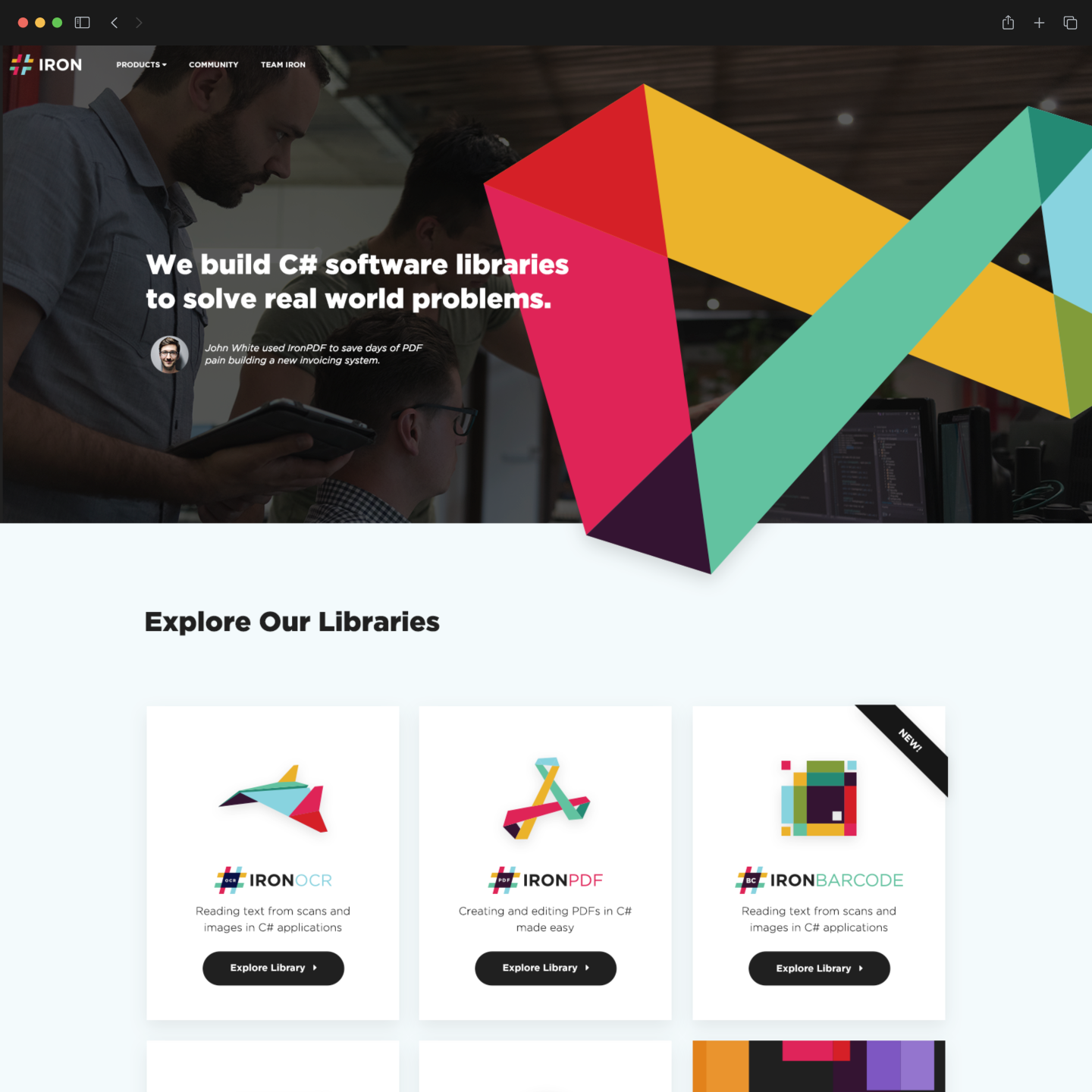 Iron Software website homepage screenshot