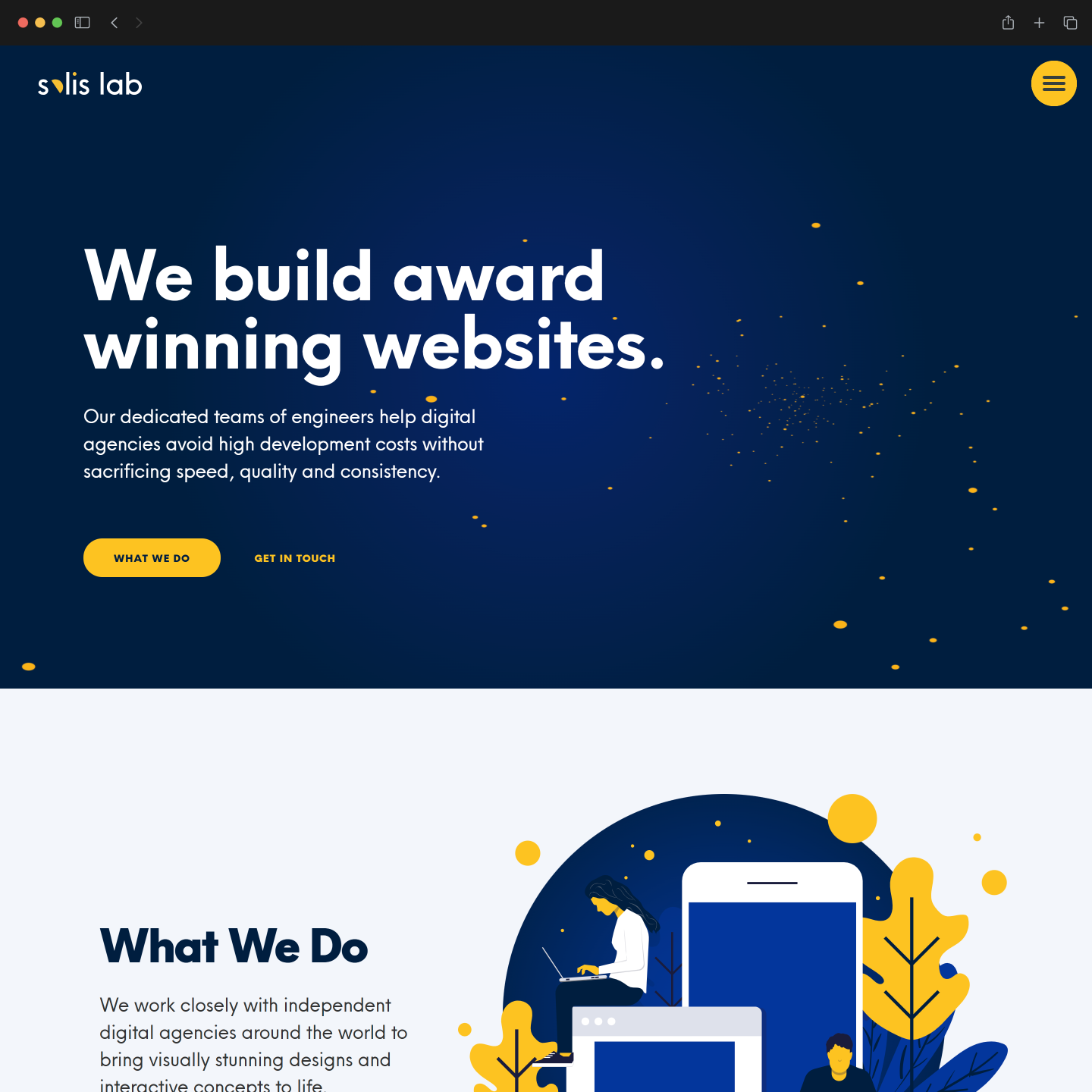 Solislab website homepage screenshot